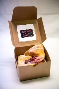 img 1 attached to 🎁 10 Pack 4x4x2.5" Small Brown Bakery/Pastry Boxes with Window - Ideal for Weddings, Holidays, Party Favors, Birthdays, Desserts - Includes Bonus Labels