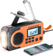 📻 5000mah emergency radio - windrogon noaa weather radio with crank and solar power, portable am/fm radio with flashlight & reading lamp & cell phone charger, sos alarm for home and outdoor use logo