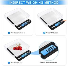 img 3 attached to 📏 Kizing Digital Kitchen Scale - Compact 500g/0.01g Pocket Jewelry & Cooking Food Scale with LCD Display, Stainless Steel - Battery Included