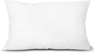 🛏️ мягкая подушка с наполнителем из полиэстера, альтернативой пуху - вставка для декоративного покрывала edow, легкая, стирка в машине (12x20, белая) логотип