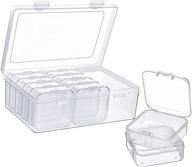 📦 set of 12 mini clear plastic storage cases with hinged lid – transparent boxes for bead storage, crafts, and supplies logo