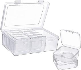 img 4 attached to 📦 Set of 12 Mini Clear Plastic Storage Cases with Hinged Lid – Transparent Boxes for Bead Storage, Crafts, and Supplies