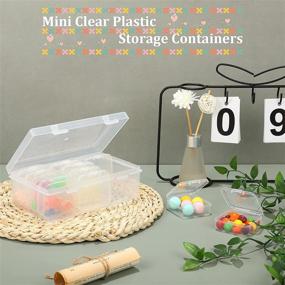 img 1 attached to 📦 Set of 12 Mini Clear Plastic Storage Cases with Hinged Lid – Transparent Boxes for Bead Storage, Crafts, and Supplies