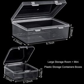 img 3 attached to 📦 Set of 12 Mini Clear Plastic Storage Cases with Hinged Lid – Transparent Boxes for Bead Storage, Crafts, and Supplies