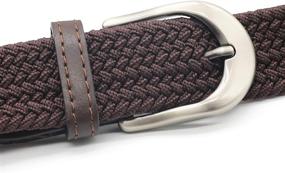 img 1 attached to Braided Stretch Elastic Leather Multicolored Men's Accessories for Belts