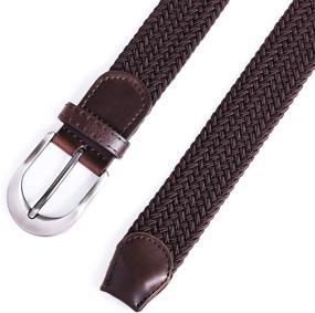 img 2 attached to Braided Stretch Elastic Leather Multicolored Men's Accessories for Belts