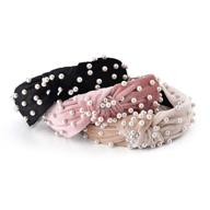 🎀 vintage velvet wide headbands with pearl accents - 3 pack fashion hair accessories for women and girls logo