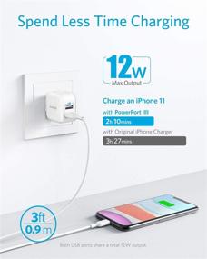 img 3 attached to 🔌 Зарядное устройство Anker PowerPort III для iPhone с сертифицированным Lightning-кабелем MFi - с двумя USB-портами, складной штепсель - совместимо с iPhone, iPad и другими устройствами