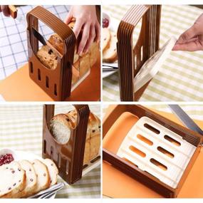 img 3 attached to 🍞 Homemade Bread Slicer Guide: Adjustable & Foldable Hand Loaf Cakes Cutter with 4 Slice Thicknesses