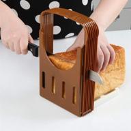 🍞 homemade bread slicer guide: adjustable & foldable hand loaf cakes cutter with 4 slice thicknesses logo