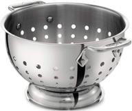 🥣 all-clad stainless steel colander, dishwasher safe, 5-quart capacity, silver, kitchen accessories logo