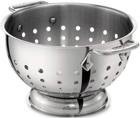 img 4 attached to 🥣 All-Clad Stainless Steel Colander, Dishwasher Safe, 5-Quart Capacity, Silver, Kitchen Accessories