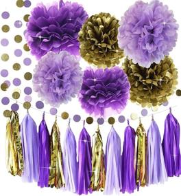 img 4 attached to 🎉 Qian's Graduation Party Decorations 2021 - Purple and Gold Birthday, Bridal Shower, and Wedding Decor - Glittery Gold and Purple Theme