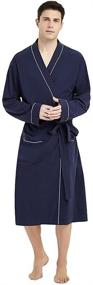 img 4 attached to 🛀 Ultimate Comfort: U2SKIIN Mens Lightweight Cotton Bathrobe for Unmatched Relaxation