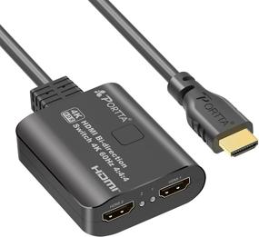 img 4 attached to 🔀 Високопроизводительный HDMI переключатель PORTTA 4K 60Hz с фиксированным кабелем - двухнаправленный разветвитель 1 в 2, поддержка HDCP 2.2 HDR10 3D для Xbox PS4 Roku HDTV Monitor.