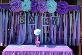 img 1 attached to 🏻 Underwater Mermaid Party Decorations: Purple-Blue Pastel Tissue Paper Pom Poms, Perfect for Baby Showers, First Birthdays, Sea-Themed Parties, and Purple Bridal Showers
