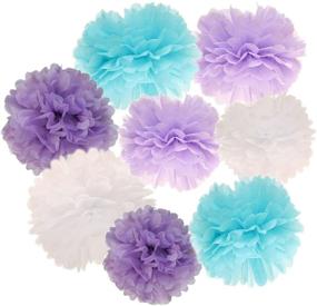 img 2 attached to 🏻 Underwater Mermaid Party Decorations: Purple-Blue Pastel Tissue Paper Pom Poms, Perfect for Baby Showers, First Birthdays, Sea-Themed Parties, and Purple Bridal Showers