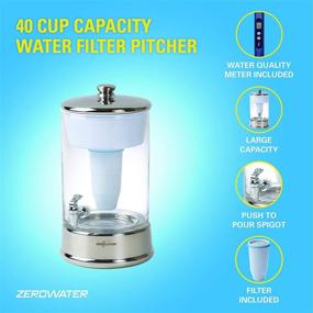 img 1 attached to 💧 ZeroWater ZBD-040-1: NSF Certified 40 Cup Glass Water Filter Dispenser - Reduce Lead, Heavy Metals, PFOA/PFOS