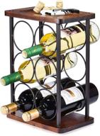 🍷 wooden countertop wine rack, stylish wine bottle holder for home decor & kitchen storage, bar, cellar, cabinet, pantry, etc. - holds 6 bottles логотип