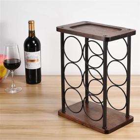 img 3 attached to 🍷 Wooden Countertop Wine Rack, Stylish Wine Bottle Holder for Home Decor & Kitchen Storage, Bar, Cellar, Cabinet, Pantry, etc. - Holds 6 Bottles