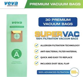 img 3 attached to 🧳 30-Pack of VEVA Premium SuperVac Vacuum Bags - Compatible with Hoover Type A Upright Vacuum Cleaner, Model 4010001A