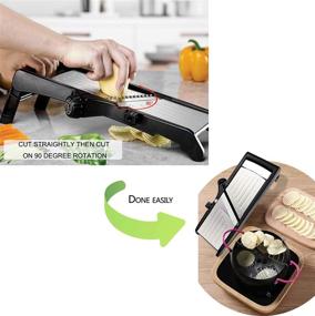 img 1 attached to 🔪 GProMe Mandoline Slicer: Adjustable Vegetable Slicer for Precise Thickness Cutting - Efficient Fruit Potato Slicer, French Fries Cutter, Julienne Grater - Premium Stainless Steel Blades (Black)