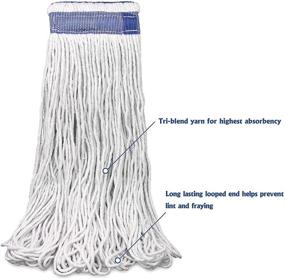 img 1 attached to 🧼 High-Performance 24 oz Loop-End Cotton String Mop Head: Premium Replacement for Home, Industrial, and Commercial Use