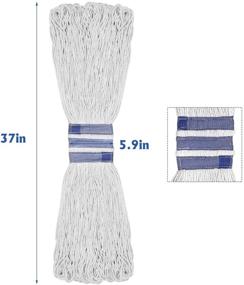 img 2 attached to 🧼 High-Performance 24 oz Loop-End Cotton String Mop Head: Premium Replacement for Home, Industrial, and Commercial Use