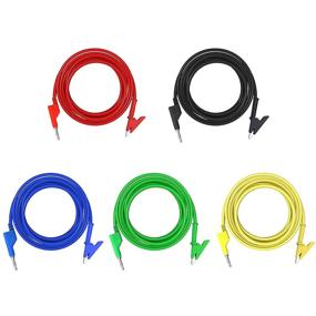 img 4 attached to 🧪 Goupchn 5PCS Test Leads with Stackable Banana Plug and Alligator Clips – 6.56ft/2m Flexible Cable Wire for Multimeter Electrical Testing