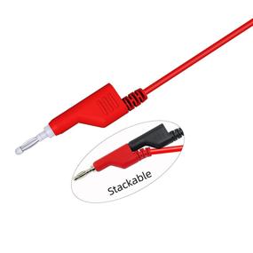 img 1 attached to 🧪 Goupchn 5PCS Test Leads with Stackable Banana Plug and Alligator Clips – 6.56ft/2m Flexible Cable Wire for Multimeter Electrical Testing