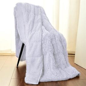 img 4 attached to 🛌 AROGAN Weighted Blanket: Luxurious Super Soft Fluffy Blankets, 20lbs, 60x80 inch, Premium Faux Fur for Ultimate Warmth and Coziness. Ideal for Adults and Kids, White.