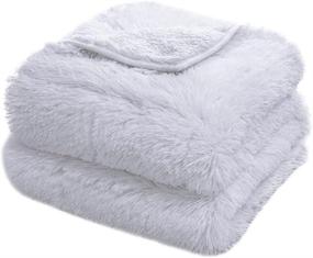 img 2 attached to 🛌 AROGAN Weighted Blanket: Luxurious Super Soft Fluffy Blankets, 20lbs, 60x80 inch, Premium Faux Fur for Ultimate Warmth and Coziness. Ideal for Adults and Kids, White.