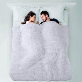 img 3 attached to 🛌 AROGAN Weighted Blanket: Luxurious Super Soft Fluffy Blankets, 20lbs, 60x80 inch, Premium Faux Fur for Ultimate Warmth and Coziness. Ideal for Adults and Kids, White.