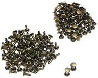 🔩 high-quality haobase leather crafts gunmetal double cap sewing rivet: 100pcs of durable leathercraft rivets logo