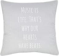 🎵 eurasia decor decorhouzz music lover embroidered pillow cover - perfect gift for music teachers, guitar players, piano players, graduation, teens, weddings - music is life (smoke), 18"x18 logo