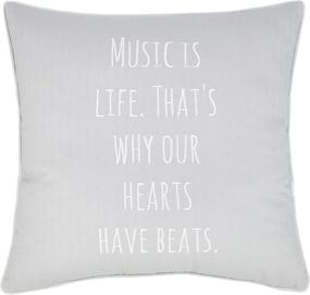 img 2 attached to 🎵 EURASIA DECOR DecorHouzz Music Lover Embroidered Pillow Cover - Perfect Gift for Music Teachers, Guitar Players, Piano Players, Graduation, Teens, Weddings - Music is Life (Smoke), 18"X18