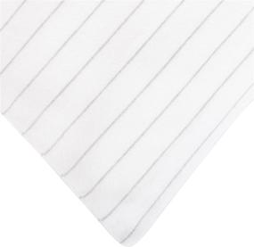 img 1 attached to 🛏️ Pinzon 160-Gram Pinstripe Flannel Cotton Full/Queen Duvet Cover by Amazon Brand - White Pinstripe