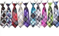 🐶 yagopet 10pcs/pack large dog ties - stylish plaid patterns, 22inches neckties for pet grooming & festive occasions logo