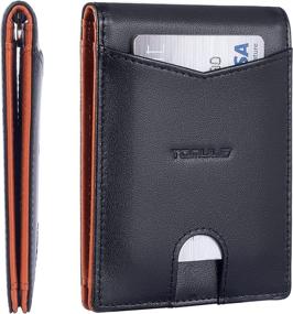 img 4 attached to 💼 TOMULE Leather Wallets: Sleek and Secure Minimalist Blocking Solutions