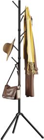 img 4 attached to 👜 DUSASA Metal Coat Rack Hall Tree - Best Free-Standing Entryway Furniture for Hanging Jackets, Purses, Handbags, Clothes, Hats, and Winter Scarves