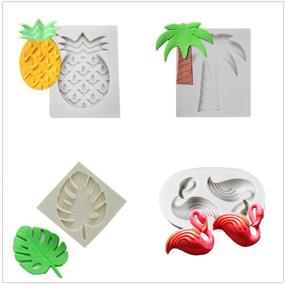 img 2 attached to 🎂 7-Piece JeVenis Tropical Cake Decorating Set with Flamingo Fondant Mold - Ideal for Hawaiian Baby Showers & Summer Luau Cake Decorations, includes Silicone Cutter