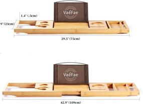 img 1 attached to 🛀 Bamboo Bathtub Caddy Tray: Upgraded Expandable Bath Tray for Tub - Wine Slots and Book Holder Included, Perfect for One or Two Person Use