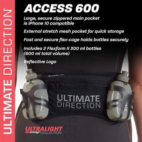 img 3 attached to 🏃 Superior Performance: Ultimate Direction Access 600 II Running Hydration Waist Belt with Dual Water Bottle System