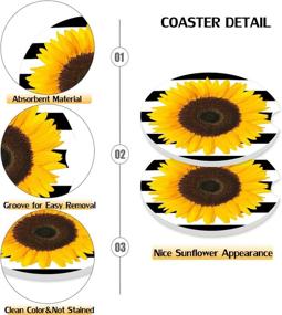 img 1 attached to 🌻 Getfitsoo Absorbent Sunflower Coasters for Maximum Absorption