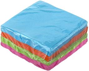 img 2 attached to 🎉 Vibrant Assorted Neon Brights: Party Essentials 2-Ply Paper Luncheon Napkins (48-Count)