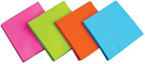 img 4 attached to 🎉 Vibrant Assorted Neon Brights: Party Essentials 2-Ply Paper Luncheon Napkins (48-Count)