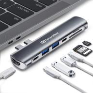 💻 desertwest 7-in-2 usb c hub adapter for macbook pro 16" 2019, macbook air 2018-2020 - thunderbolt 3, 2 usb 3.0 ports, 4k hdmi, 100w pd, sd/micro sd card reader logo