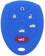 segaden silicone cover protector case holder skin jacket compatible with chevrolet buick gmc cadillac saturn 6 button remote key fob cv4608 deep blue logo