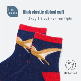 img 2 attached to 🧦 Top-Quality Boys Wool Socks: Kids Winter Warm & Thick Thermal Crew Socks for Girls - 6 Pack