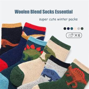 img 3 attached to 🧦 Top-Quality Boys Wool Socks: Kids Winter Warm & Thick Thermal Crew Socks for Girls - 6 Pack